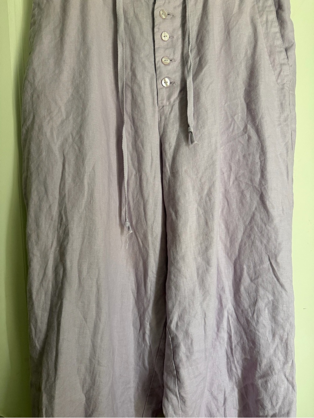Chadwicks Women’s Sz 14 Cropped Linen Pants Elastic Waist Pockets casual boho - Picture 4 of 10